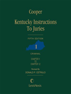 cover image of Kentucky Instructions to Juries